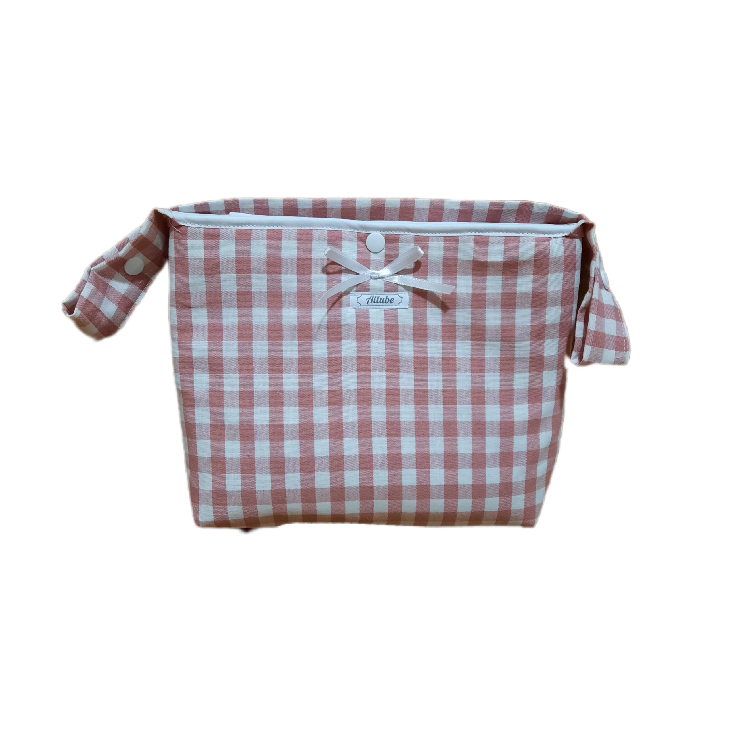 algodón vichy rosa empolvado grande
